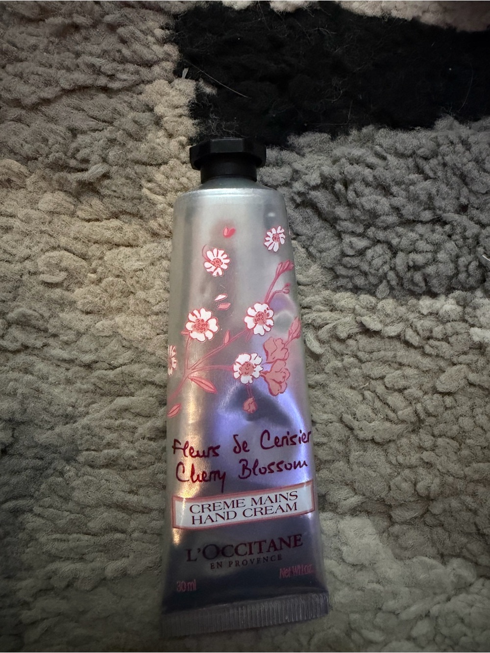 L'Occitane Cherry Blossom Hand Cream - Silver with Pink Floral